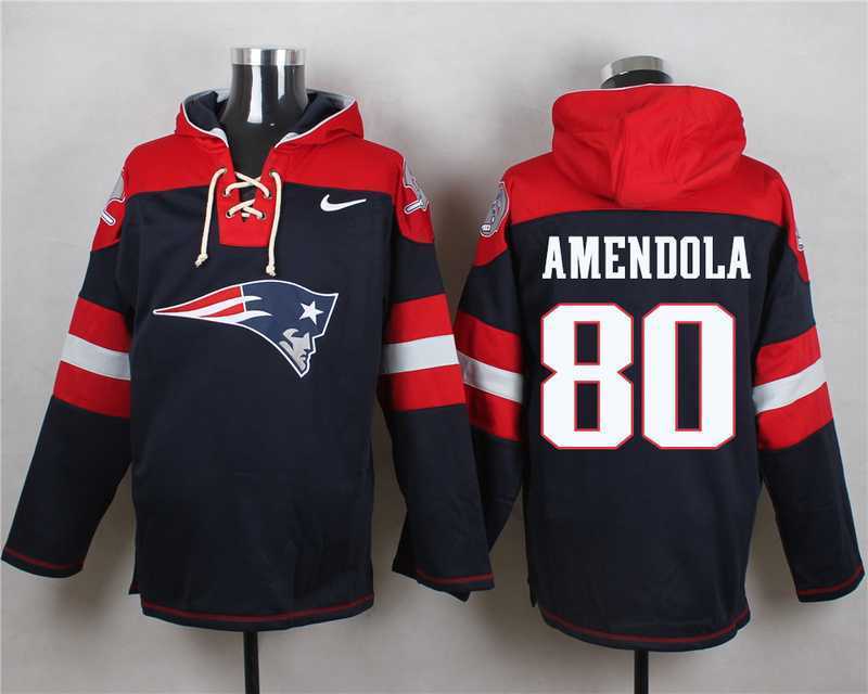 New England Patriots #80 Danny Amendola Navy Blue Player Stitched Pullover NFL Hoodie