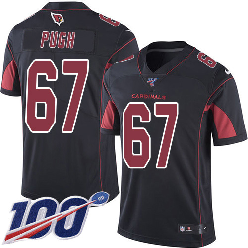 Nike Arizona Cardinals #67 Justin Pugh Black Men’s Stitched NFL Limited Rush 100th Season Jersey