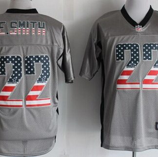 Nike Dallas Cowboys #22 Emmitt Smith 2014 USA Flag Fashion Gray Elite Jersey