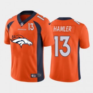 Denver Broncos #13 KJ Hamler Orange Men’s Nike Big Team Logo Player Vapor Limited NFL Jersey