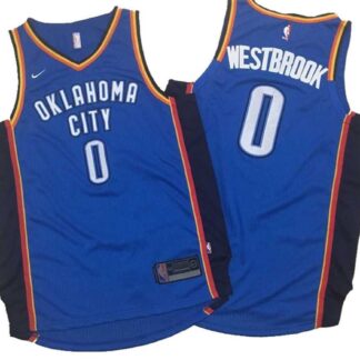 Nike Oklahoma City Thunder #0 Russell Westbrook Blue Stitched NBA Jersey