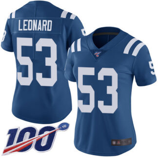 Nike Indianapolis Colts #53 Darius Leonard Royal Blue Team Color Women’s Stitched NFL 100th Season Vapor Limited Je...