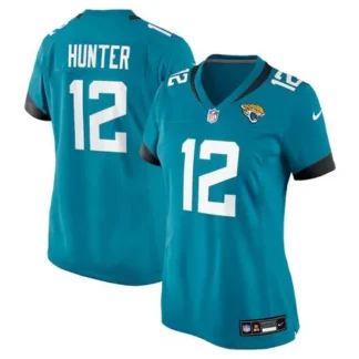 Women's Jacksonville Jaguars #12 Travis Hunter Teal 2025 NFL Draft First Round Pick Team Game Player Jersey