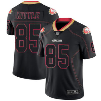 Nike San Francisco 49ers #85 George Kittle Lights Out Black Men’s Stitched NFL Limited Rush Jersey