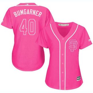 San Francisco Giants #40 Madison Bumgarner Pink Fashion Women’s Stitched MLB Jersey