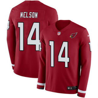 Nike Arizona Cardinals #14 J.J. Nelson Red Team Color Men’s Stitched NFL Limited Therma Long Sleeve Jersey