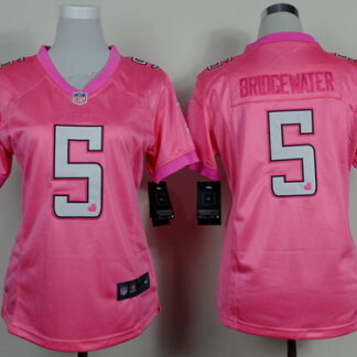 Nike Minnesota Vikings #5 Teddy Bridgewater Pink Love Womens Jersey
