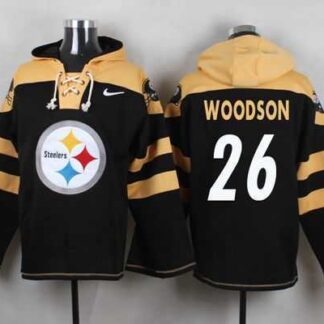 Pittsburgh Steelers #26 Rod Woodson Black Player Stitched Pullover NFL Hoodie