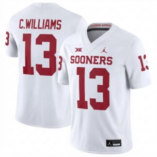 Caleb Plantz Williams Oklahoma Sooners Jordan Brand White Football Game Jersey