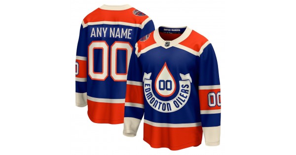 Edmonton Oilers Royal 2023 NHL Heritage Classic Premium Custom Jersey - Image 2