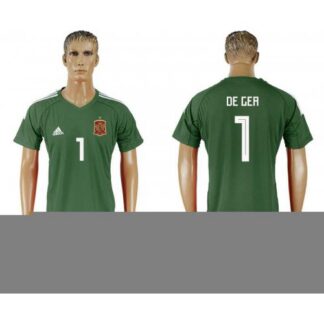 Spain #1 DE GEA Military Green Goalkeeper 2018 FIFA World Cup Soccer Jersey