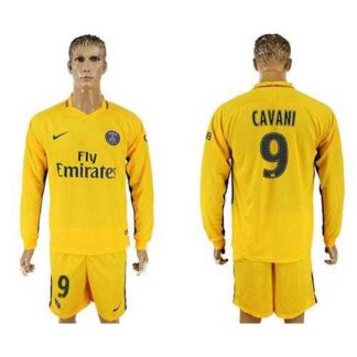 Paris Saint-Germain #9 Cavani Away Long Sleeves Soccer Club Jersey