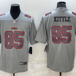 Men's San Francisco 49ers #85 George Kittle Grey Atmosphere Fashion 2022 Vapor Untouchable Stitched Limited Jersey