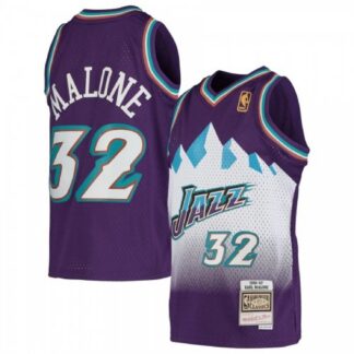 Men's Utah Jazz Karl Malone #32 Throwback Purple 91-92 Hardwood Classics Jersey
