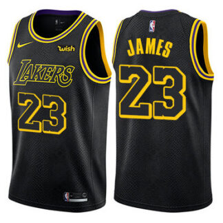 Nike Los Angeles Lakers #23 LeBron James Black NBA Swingman City Edition Jersey