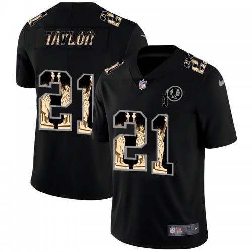 Washington Football Team #21 Sean Taylor Carbon Black Vapor Statue Of Liberty Limited NFL Jersey