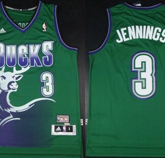 Milwaukee Bucks #3 Brandon Jennings ABA Hardwood Classics Swingman Green Jerseys