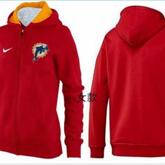 Womens Miami Dolphins Team Logo 2015 Full Zip Hoodie-70