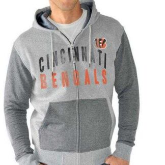 Men's Cincinnati Bengals G III Sports by Carl Banks Safety Tri Blend Full Zip Hoodie Heathered Gray FengYun