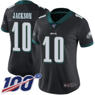 Nike Philadelphia Eagles #10 DeSean Jackson Black Alternate Women’s Stitched NFL 100th Season Vapor Limited Jersey