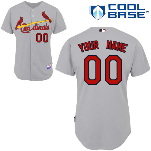 Customized St. Louis Cardinals MLB Jersey-Men's Stitched Road Gray Cool Base Baseball Jersey