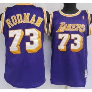 Los Angeles Lakers 73 Rodman Purple Jersey Cheap