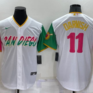 Men's San Diego Padres #11 Yu Darvish White 2022 City Connect Cool Base Stitched Jersey