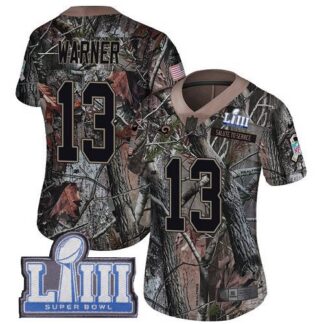 Nike Los Angeles Rams #13 Kurt Warner Camo Super Bowl LIII Bound Women’s Stitched NFL Limited Rush Realtree Jersey