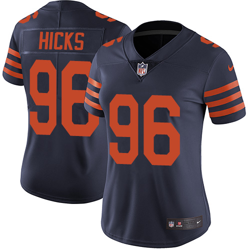 Nike Chicago Bears #96 Akiem Hicks Navy Blue Alternate Women’s Stitched NFL Vapor Untouchable Limited Jersey