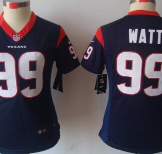 Women's Nike Limited Houston Texans #99 J.J. Watt Blue Jerseys