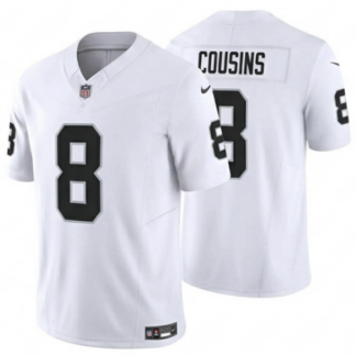 Men's Las Vegas Raiders #8 Kirk Cousins White 2026 F.U.S.E. Vapor Limited Stitched Football Jersey