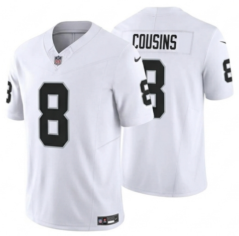 Men's Las Vegas Raiders #8 Kirk Cousins White 2026 F.U.S.E. Vapor Limited Stitched Football Jersey
