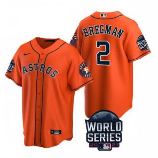 Houston Houston Astros #2 Alex Bregman Youth Nike 150th Anniversary 2021 World Series Authentic MLB Jersey – Orange...