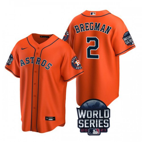 Houston Houston Astros #2 Alex Bregman Youth Nike 150th Anniversary 2021 World Series Authentic MLB Jersey – Orange...