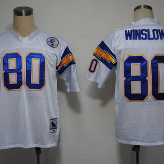 San Diego Chargers #80 Kellen Winslow White Throwback Jersey