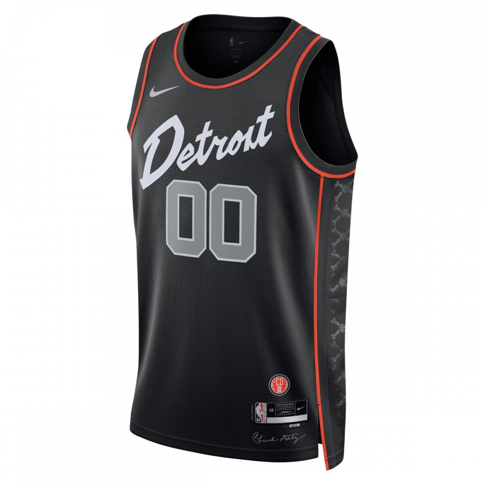 Detroit Pistons Nike Unisex 2023/24 Custom Swingman Jersey - Black - City Edition - Image 2