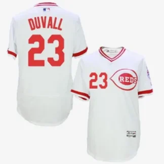 Reds #23 Adam Duvall White Flexbase Authentic Collection Cooperstown Stitched MLB Jersey