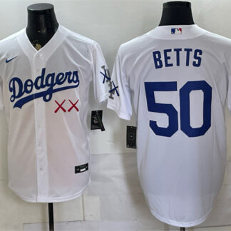 Men's Los Angeles Dodgers x KAWS #50 Mookie Betts White Vapor Premier Limited Stitched Baseball Jersey