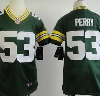 Nike Green Bay Packers #53 Nick Perry Green Game Kids Jersey