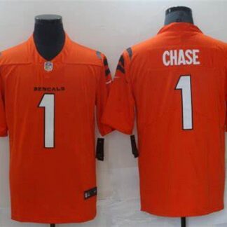 Nike Bengals 1 Ja'Marr Chase Orange Vapor Limited Jersey