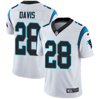Nike Carolina Panthers #28 Mike Davis White Men’s Stitched NFL Vapor Untouchable Limited Jersey
