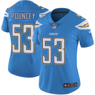 Nike Los Angeles Chargers #53 Mike Pouncey Electric Blue Alternate Women’s Stitched NFL Vapor Untouchable Limited J...