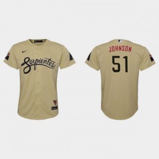 Arizona Arizona Diamondbacks #51 Randy Johnson Youth Nike 2021 City Connect MLB Jersey Gold Youth