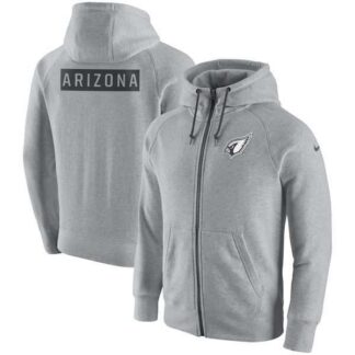 Men's Nike Arizona Cardinals Nike Ash Gridiron Gray 2.0 Full Zip Hoodie 90Hou
