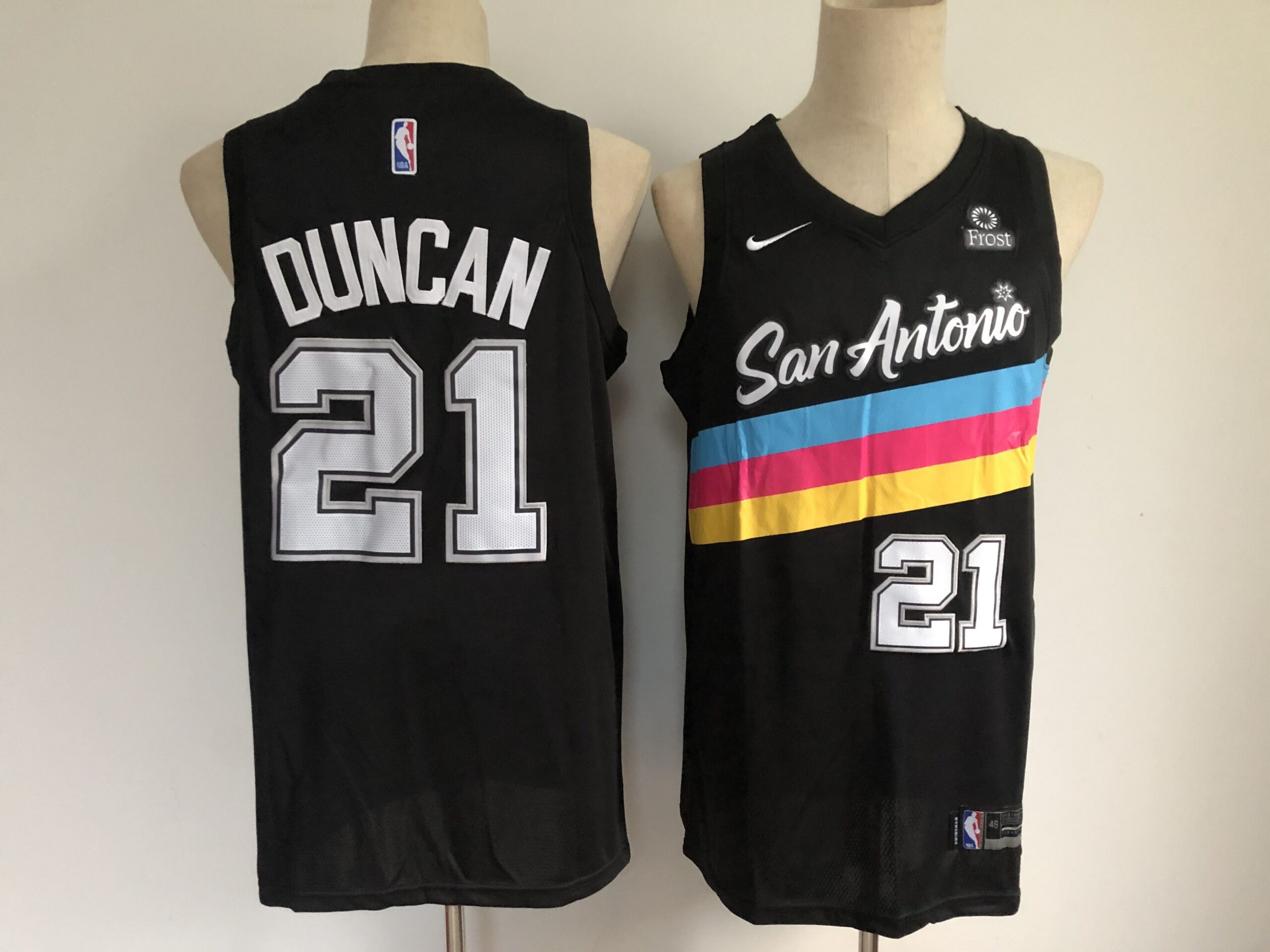 Men's San Antonio Spurs #21 Tim Duncan Black 2021 Nike City Edition Swingman Stitched NBA Jersey With The NEW Spons...