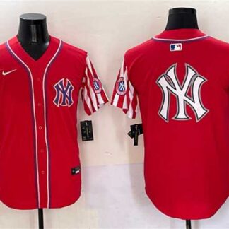 Men's New York Yankees Team Big Logo Red American Style Limited Stitched Jersey