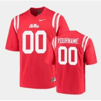 Men's Ole Miss Rebels Red Custom Stitched Jersey LCNN