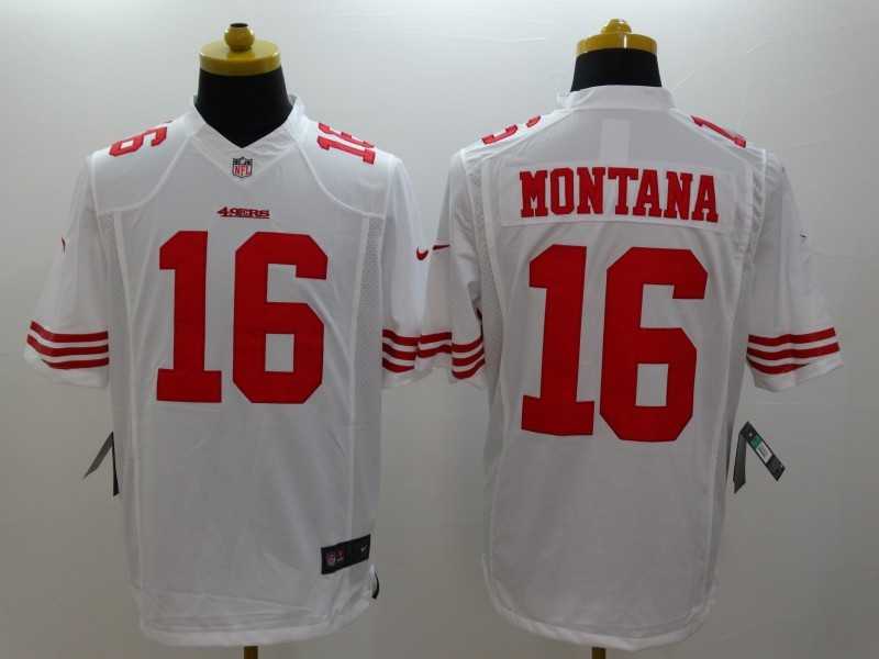 Nike Limited San Francisco 49ers #16 Joe Montana White Jerseys