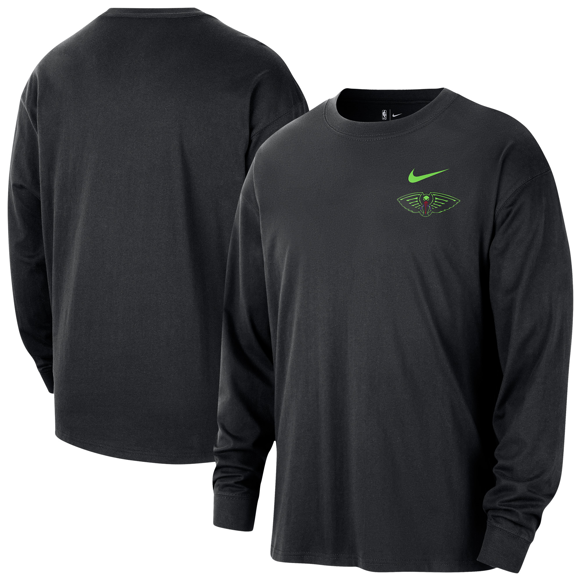 New Orleans Pelicans Nike 2025/26 City Edition Remix Essential Logo Long Sleeve T-Shirt – Black