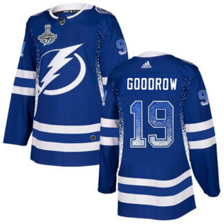 Adidas Tampa Bay Lightning #19 Barclay Goodrow Blue Home Authentic Drift Fashion 2020 Stanley Cup Champions Stitche...